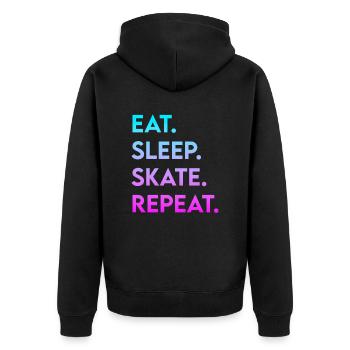 manger le sommeil skate répéter - Veste à capuche bio Premium Unisexe - noir - Dos - Nico (187cm)