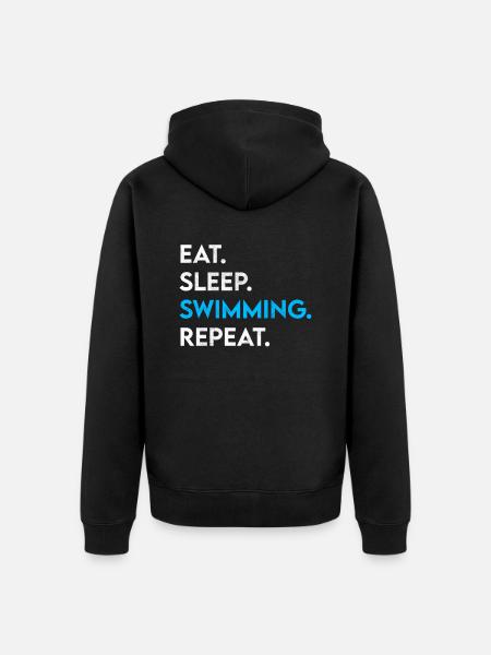 manger dormir nager répéter - Veste à capuche bio Premium Unisexe - noir