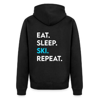 manger dormir ski répéter - Veste à capuche bio Premium Unisexe - noir - Dos - Nico (187cm)