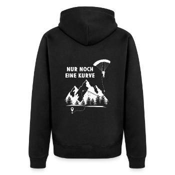 Nur Eine Kurve Paragleiter Berge Gleitflug - Unisex Premium Bio Zip Hoodie - Schwarz - Hinten - Nico (187cm)