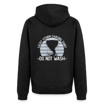 Météorologue tempête Météo Climat Prévisions météo - Veste à capuche bio Premium Unisexe - noir - Dos - Nico (187cm)