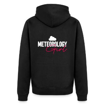 Meteorologe Wetter Klima Wettervorhersage - Unisex Premium Bio Zip Hoodie - Schwarz - Hinten - Nico (187cm)