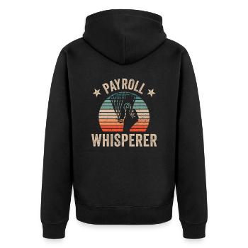 Gehalts Flüsterer HR Personaler Human Resources - Unisex Premium Bio Zip Hoodie - Schwarz - Hinten - Nico (187cm)