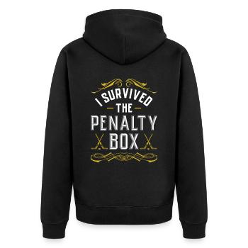 Banc de pénalité de hockey sur glace Banc de pénalité Joueurs de hockey sur glace - Veste à capuche bio Premium Unisexe - noir - Dos - Nico (187cm)