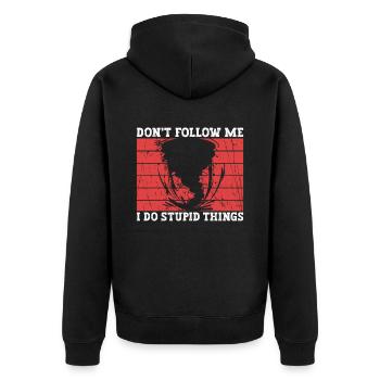 Meteorologist Weather Climate Weather Forecast - Unisex Premium Organic Zip Hoodie - black - Back - Nico (187cm)