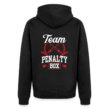 Banc de pénalité de hockey sur glace Banc de pénalité Joueurs de hockey sur glace - Veste à capuche bio Premium Unisexe - noir - Dos - Nico (187cm)