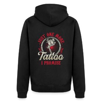 Nur Noch Ein Tattoo Versprochen Künstler - Unisex Premium Bio Zip Hoodie - Schwarz - Hinten - Nico (187cm)