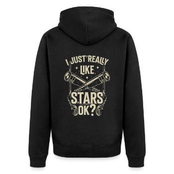 J’aime juste les étoiles très bien? Télescope - Veste à capuche bio Premium Unisexe - noir - Dos - Nico (187cm)