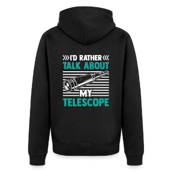 Je préfère parler de mon télescope - Veste à capuche bio Premium Unisexe - noir - Dos - Nico (187cm)