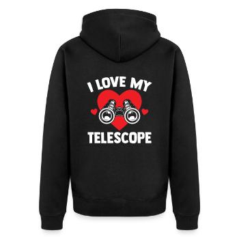 J’adore mon télescope étoiles univers espace - Veste à capuche bio Premium Unisexe - noir - Dos - Nico (187cm)