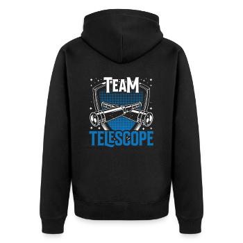 Team Telescope Stars Space Universe - Unisex Premium Organic Zip Hoodie - black - Back - Nico (187cm)