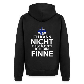 Finnland Finne Finnisches - Unisex Premium Bio Zip Hoodie - Schwarz - Hinten - Nico (187cm)