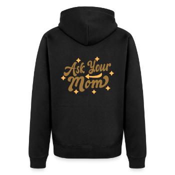 Demandez à votre maman papa papa papa fête des pères - Veste à capuche bio Premium Unisexe - noir - Dos - Nico (187cm)