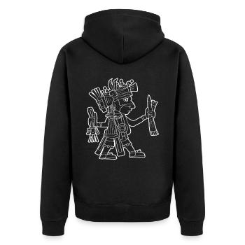 Ahuiateteo Dieu aztèque Maya Inca Toltèques - Veste à capuche bio Premium Unisexe - noir - Dos - Nico (187cm)