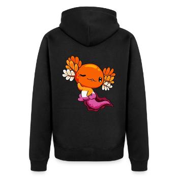 Lesbian Pride Lesbian Flag Kawaii Axolotl H - Unisex Premium Organic Zip Hoodie - black - Back - Nico (187cm)