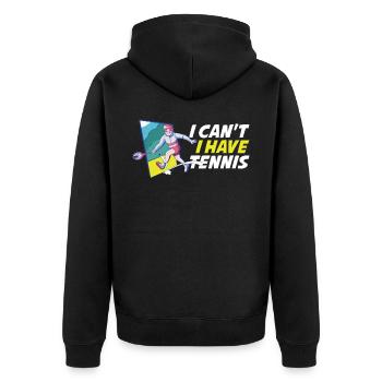 I Cant I Have Tennis Tennis Gift - Unisex Premium Organic Zip Hoodie - black - Back - Nico (187cm)