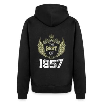 1957 best of - Veste à capuche bio Premium Unisexe - noir - Dos - Nico (187cm)