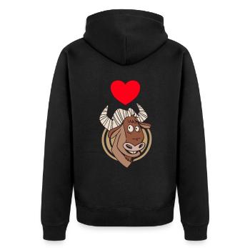 Gnous Antelope Afrique Animal avec cœur - Veste à capuche bio Premium Unisexe - noir - Dos - Nico (187cm)