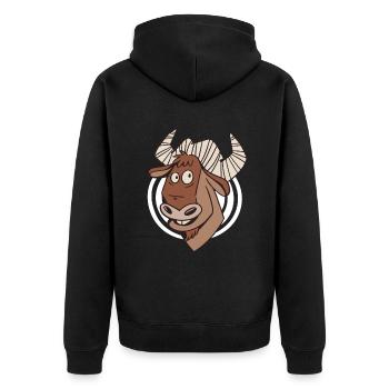 Wildebeest Antelope Africa Animal Steppe Zoo - Veste à capuche bio Premium Unisexe - noir - Dos - Nico (187cm)