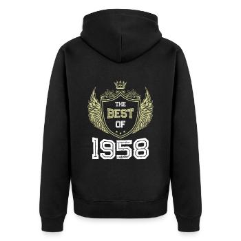 1958 best of - Unisex Premium Organic Zip Hoodie - black - Back - Nico (187cm)