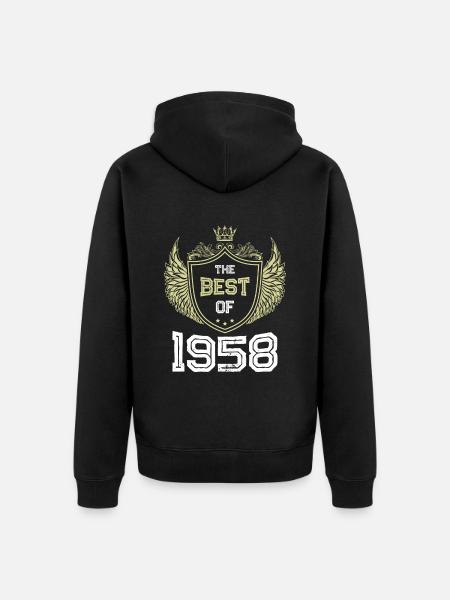 1958 best of - Unisex Premium Bio Zip Hoodie - Schwarz