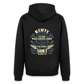 Ruhestand Renteneintritt Rentner - Unisex Premium Bio Zip Hoodie - Schwarz - Hinten - Nico (187cm)