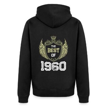1960 best of - Veste à capuche bio Premium Unisexe - noir - Dos - Nico (187cm)