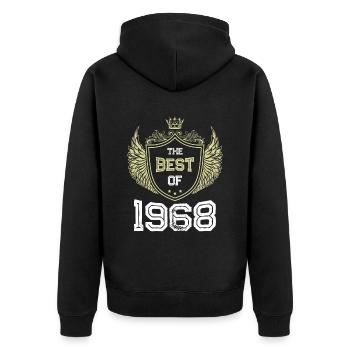 1968 best of - Veste à capuche bio Premium Unisexe - noir - Dos - Nico (187cm)