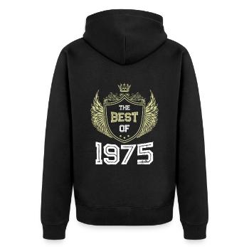 1975 best of - Unisex Premium Organic Zip Hoodie - black - Back - Nico (187cm)