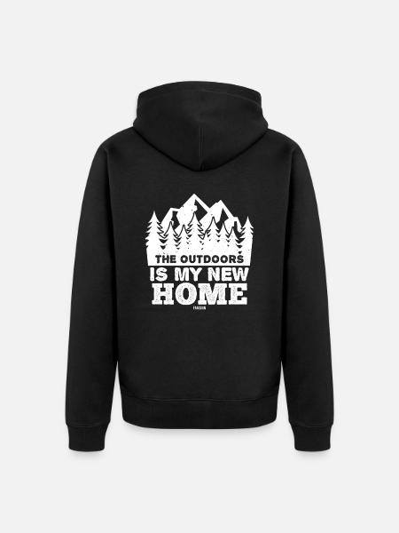 Wald Landschaft Flora Fauna - Unisex Premium Bio Zip Hoodie - Schwarz