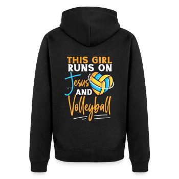 Volleyball Player Team This Girl - Unisex Premium Organic Zip Hoodie - black - Back - Nico (187cm)