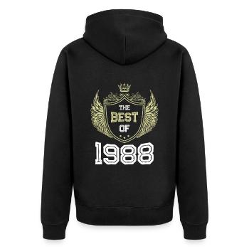 1988 best of - Veste à capuche bio Premium Unisexe - noir - Dos - Nico (187cm)