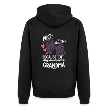 stricken - Unisex Premium Bio Zip Hoodie - Schwarz - Hinten - Nico (187cm)