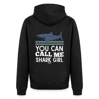 Mrs. Shark Sea Monster Underwater - Unisex Premium Organic Zip Hoodie - black - Back - Nico (187cm)