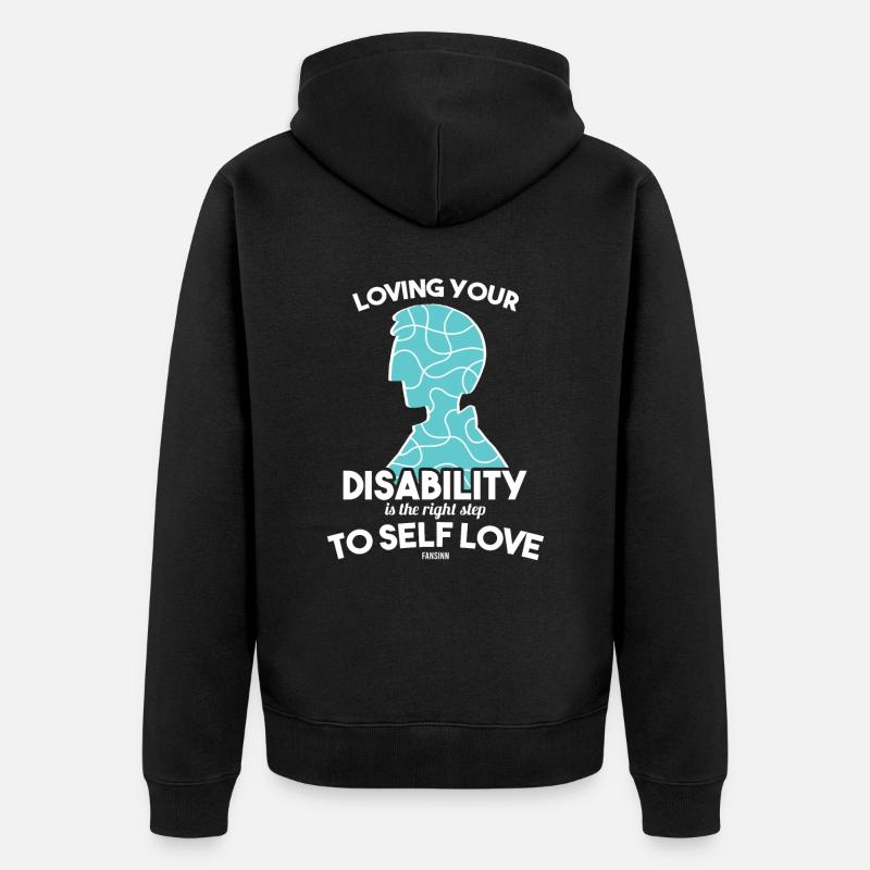 Autsimus Handicap Asper Autiste - Veste à capuche bio Premium Unisexe - noir