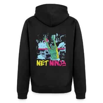 Joueur de volleyball Équipe Ninja 80s - Veste à capuche bio Premium Unisexe - noir - Dos - Nico (187cm)