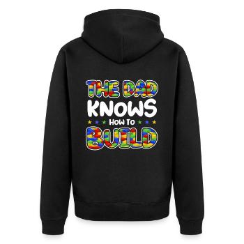 Module de serrage Papa - Veste à capuche bio Premium Unisexe - noir - Dos - Nico (187cm)