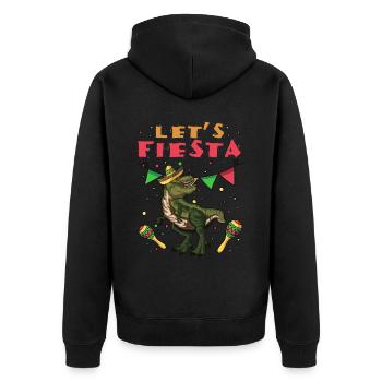 Trex Sombrero Fiesta Fröhliche Cinco De Mayo - Unisex Premium Bio Zip Hoodie - Schwarz - Hinten - Nico (187cm)