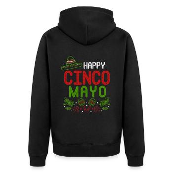 Cinco De Mayo Mexican Fiesta Sombrero - Unisex Premium Organic Zip Hoodie - black - Back - Nico (187cm)