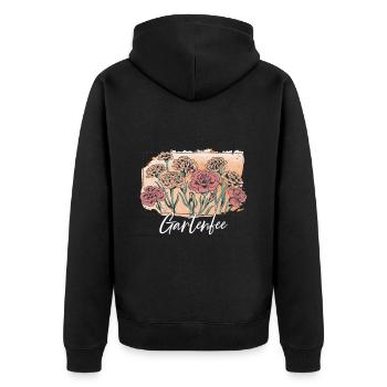 Gartenfee Garten Gärtner - Unisex Premium Bio Zip Hoodie - Schwarz - Hinten - Nico (187cm)