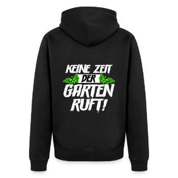 Keine zeit der Garten ruft Gärtner - Unisex Premium Bio Zip Hoodie - Schwarz - Hinten - Nico (187cm)