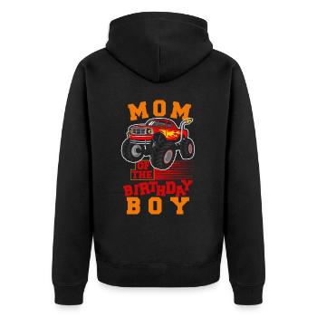 Monster Truck Mom Junge Geburtstag - Unisex Premium Bio Zip Hoodie - Schwarz - Hinten - Nico (187cm)
