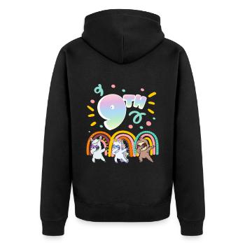 9ème anniversaire Dabbing Llama Licorne Paresseux | 9. - Veste à capuche bio Premium Unisexe - noir - Dos - Nico (187cm)