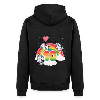 10ème anniversaire Dabbing Llama Licorne Paresseux | dixième - Veste à capuche bio Premium Unisexe - noir - Dos - Nico (187cm)