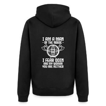 Viking Viking Vikings Odin Walhalla Gift - Unisex Premium Organic Zip Hoodie - black - Back - Nico (187cm)