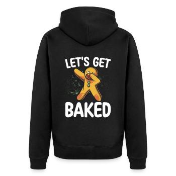 Let's Get Baked | Baker Shirt | Bake Tshirt | - Unisex Premium Organic Zip Hoodie - black - Back - Nico (187cm)