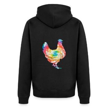 Chicken - Unisex Premium Organic Zip Hoodie - black - Back - Nico (187cm)