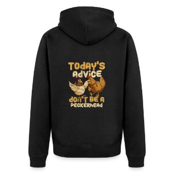 Chicken - Unisex Premium Organic Zip Hoodie - black - Back - Nico (187cm)