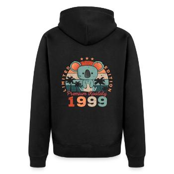 Année de naissance 1999 Anniversaire Koala Koala Bear - Veste à capuche bio Premium Unisexe - noir - Dos - Nico (187cm)