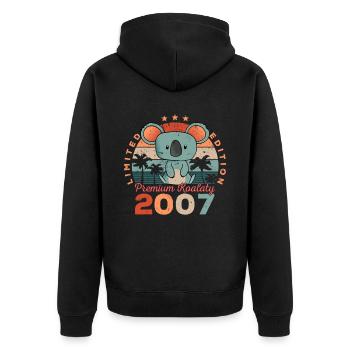 Année de naissance 2007 Anniversaire Koala Koala Bear - Veste à capuche bio Premium Unisexe - noir - Dos - Nico (187cm)